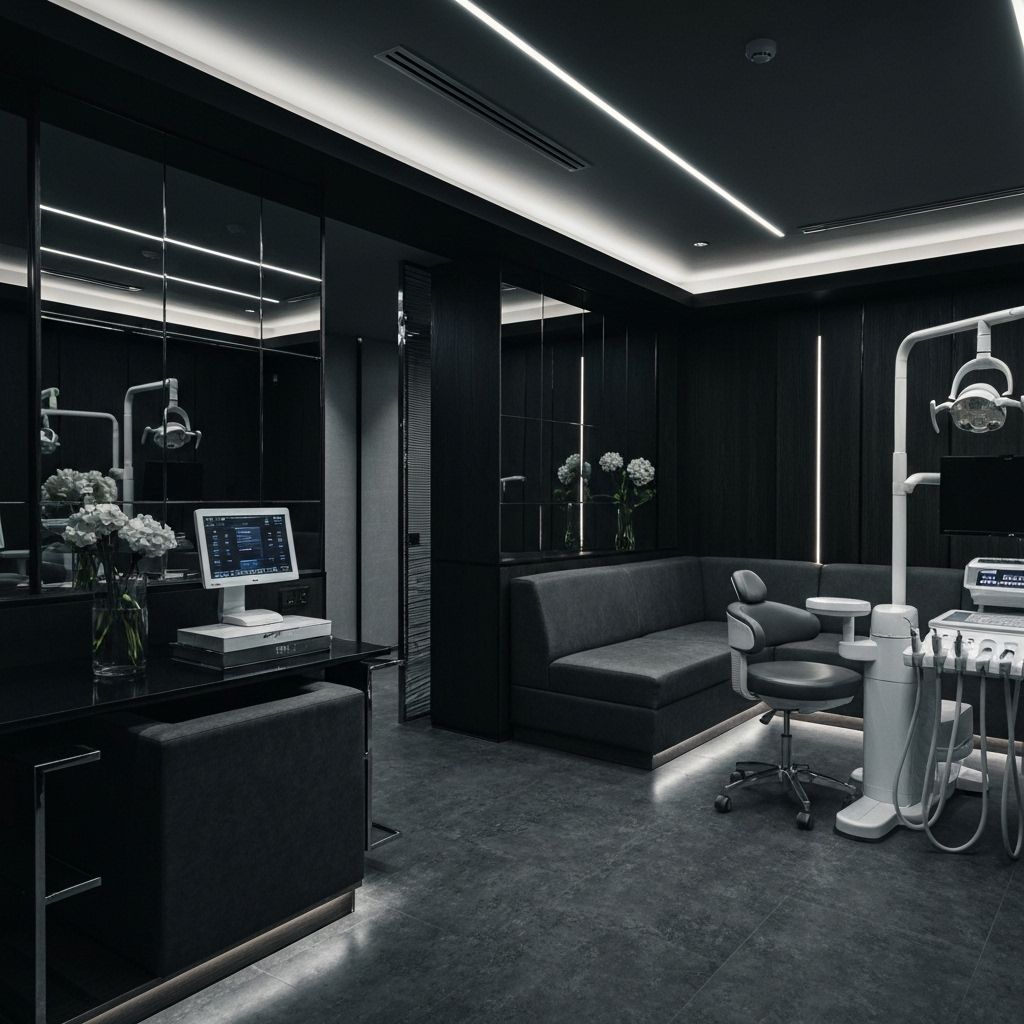 luxury modern dental office interior dark elegant